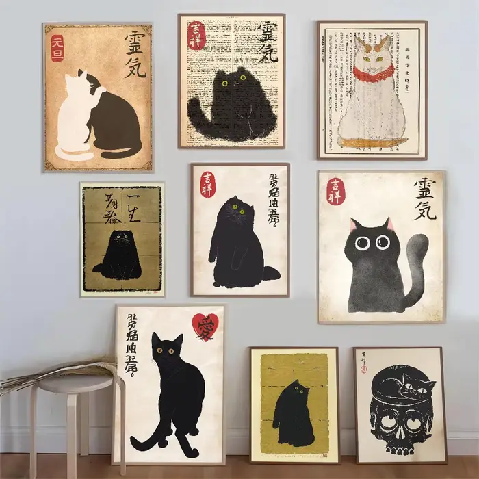 Affiche de chat japonais