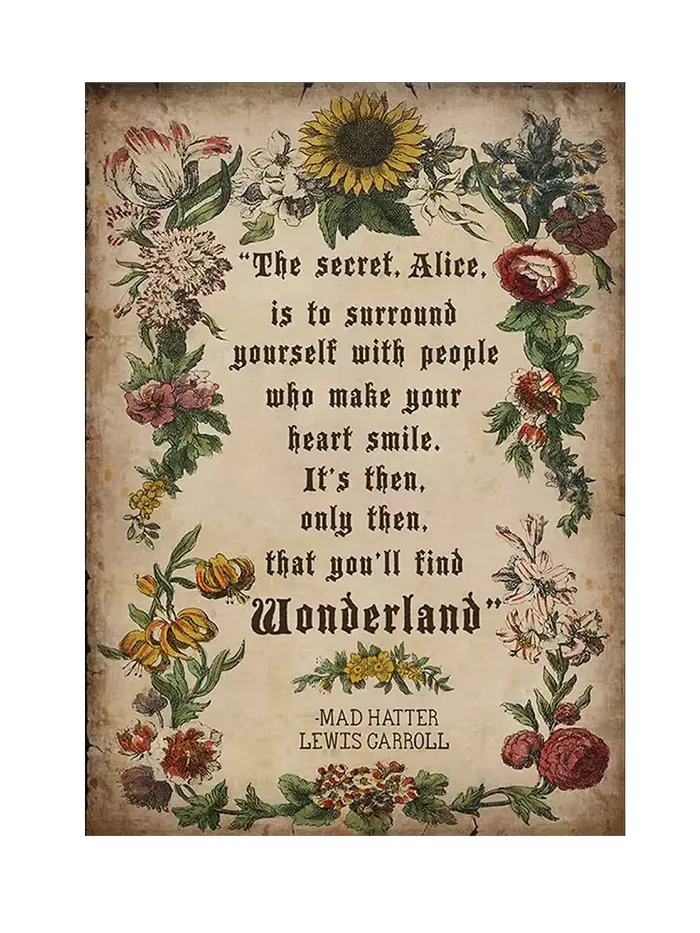 Affiches avec citation inspirante Alice au pays des merveilles, imprimés, peinture sur toile, dessin