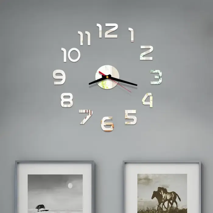 Horloge murale Design moderne lumineux sans cadre horloges murales bricolage