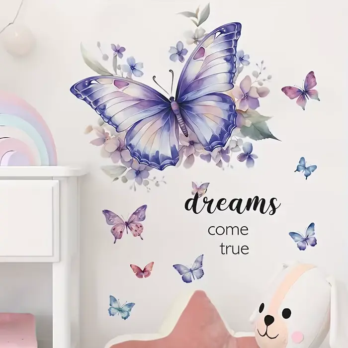 1 autocollant mural papillon magnifiquement peint pour chambre à coucher, salon, entrée, décoration 