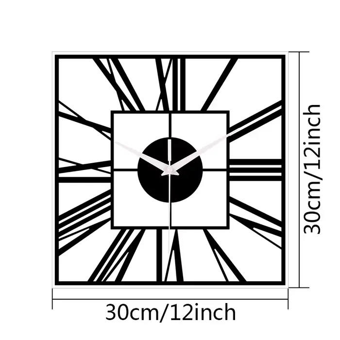 Horloge murale ronde en chiffre romain, créative et unique, 12 pouces, silencieuse, pour salon, cham