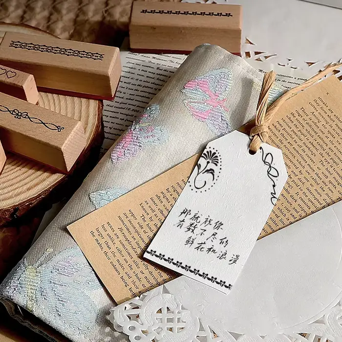 Nouveau Cadre de ruban série joint de cahier en bois