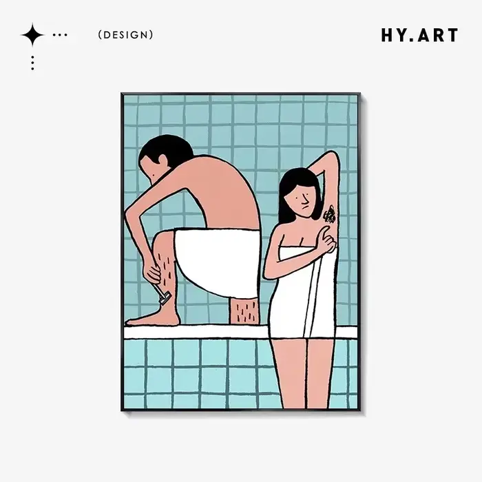 Affiche en toile Pop Wind, peinture décorative, Niche Jean Jullien, Art, salle de bains, salon, fond