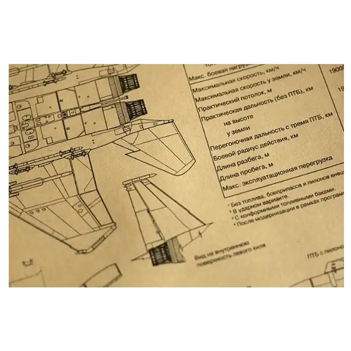 Autocollant mural vintage F15E en papier Kraft