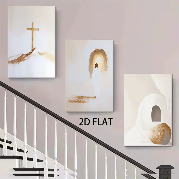 1 ensemble de peintures décoratives chrétiennes religieuses sans cadre