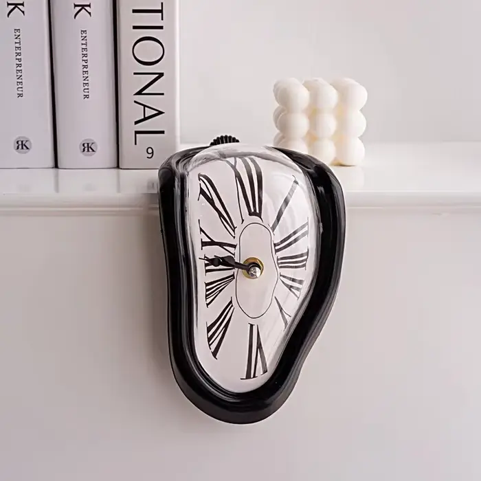 Horloge murale de fusion surréaliste, horloge murale silencieuse, horloge numérique romaine décorati