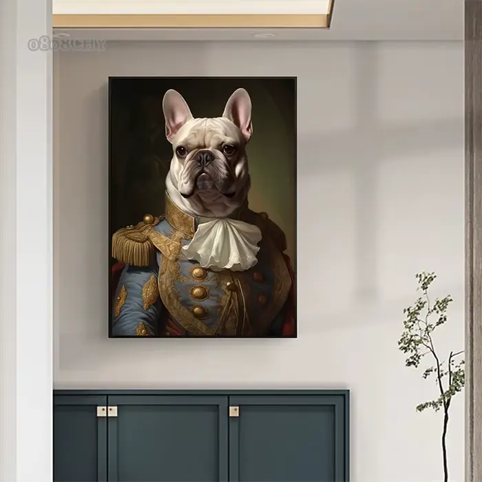 Peinture sur toile d'art de portrait de chien d'animal