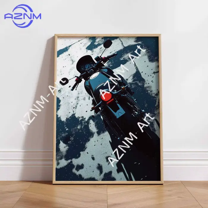 Affiche vintage Cafe Racer – Décoration murale moto style grunge