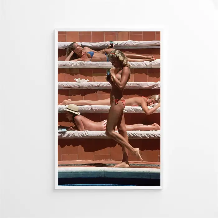 Schlankes tablier Marisa Berenson impression affiche plage piscine toile peinture maison chambre salon décor Cuadros
