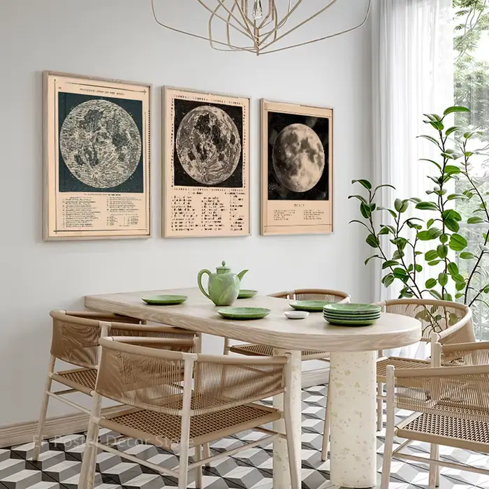 Affiches de carte de lune vintage