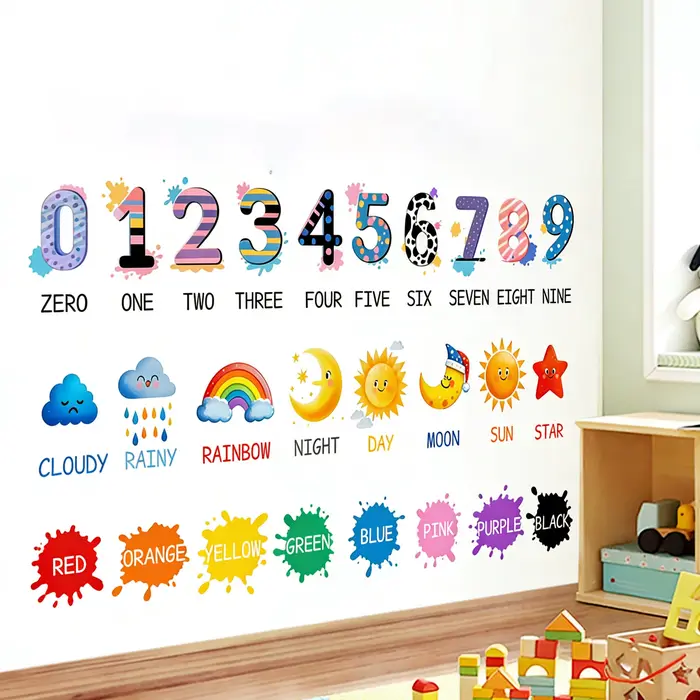 Autocollant mural pour l'éducation préscolaire, pour chambre d'enfant et maternelle, avec alphabet a
