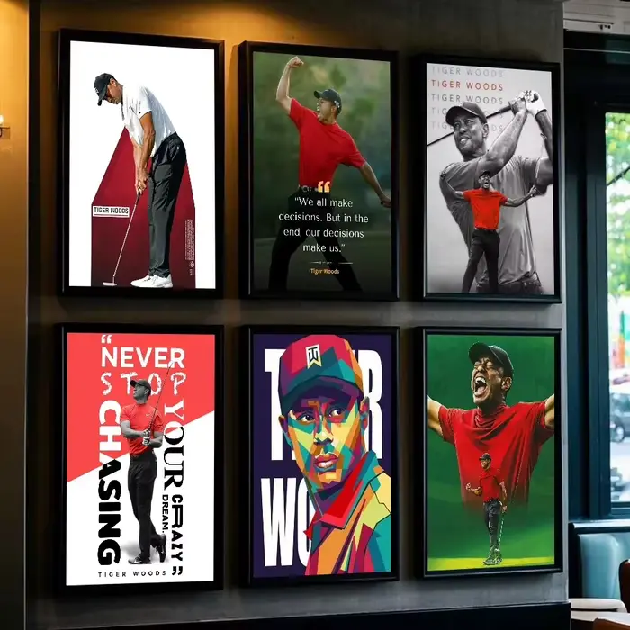 Affiche de joueur de Golf tigre w-boods