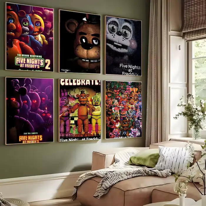Affiche classique Five Nights at Freddy's (Fnaf) sur toile HD