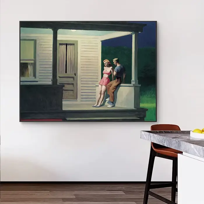 Edward Hopper-Affiche de paysage de fille de lecture d'été