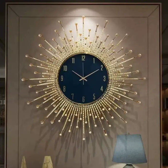 Horloge Murale de Luxe Nordique, Décoration Créative pour Salon, Horloge Murale Artistique, Mouvement Intégré, Décoration Intérieure, Reloj De Pared, Articles de Décoration Tendance