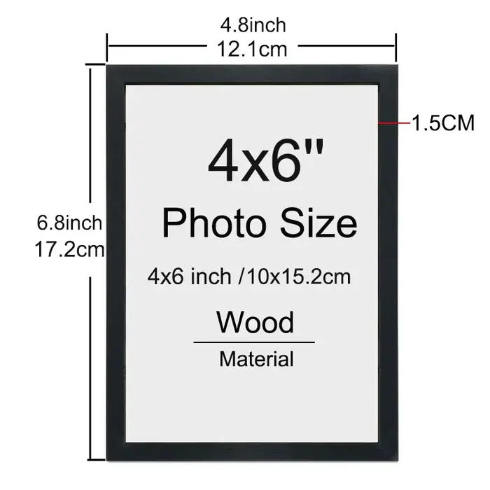 14 pièces 4x6 pouces cadres Photo, cadres Photo en bois sans tapis, table ou affichage mural pour im
