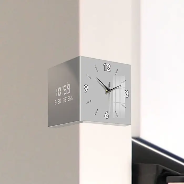 Horloge murale d'angle Double face
