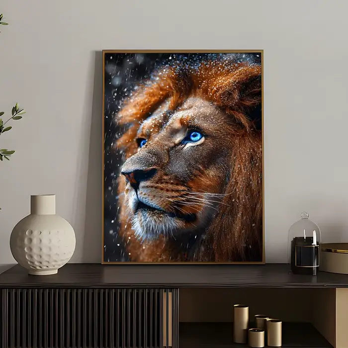 Affiche de Lion animal populaire, polyvalente, HD, étanche, décor mural auto-adhésif pour n'importe 