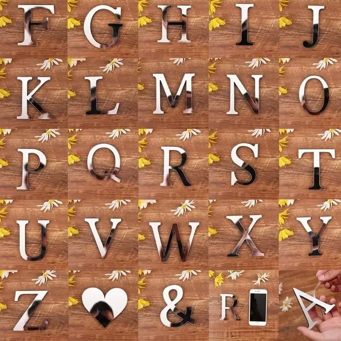 Autocollant Mural de Surface de miroir en acrylique avec lettres anglaises