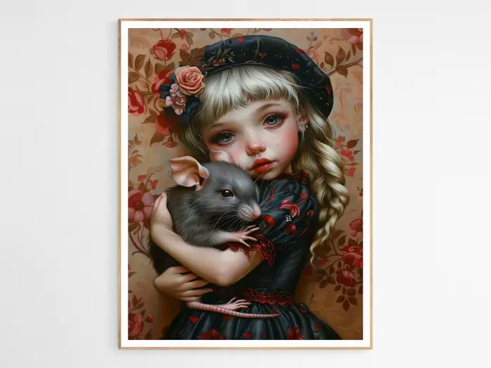 Dessin animé fille étrange la poupée Cupcake foncé belle Blonde affiche impression mur Art photos toile peinture chambre décor à la maison cadeau