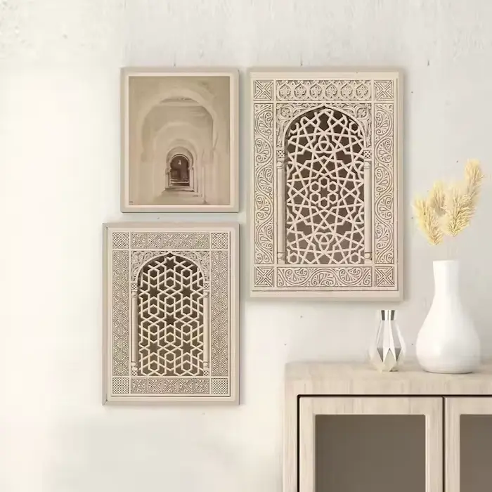 Toile d'architecture de fenêtre de mosquée islamique Vintage