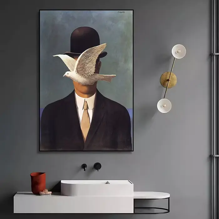 Rene Magritte-Peinture sur Toile avec Surréalisme