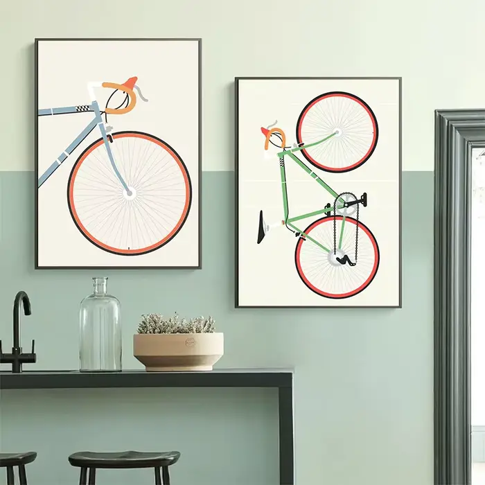 Peinture sur toile de cycliste, art mural minimaliste de cyclisme, affiche imprimée, vélo, images modernes pour la décoration du salon, cadeau pour les amateurs de vélo