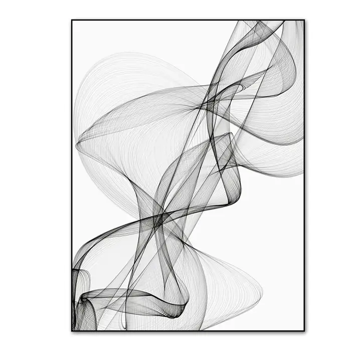 Impressions sur toile peintures intérieur mur Art minimaliste noir blanc lignes ondulées abstraites 