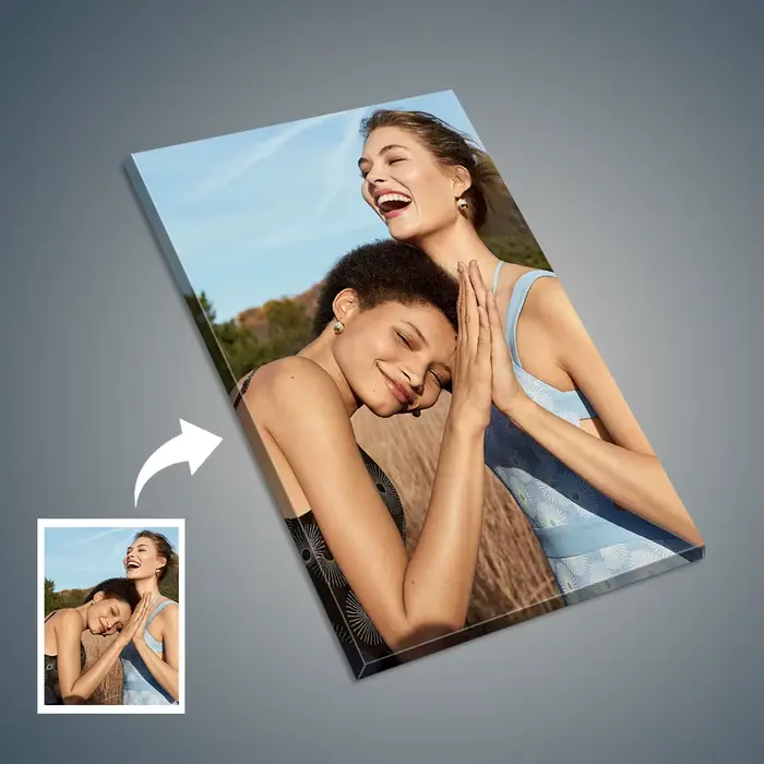 Photos personnalisées sur toile avec cadre en bois ou affiche sans