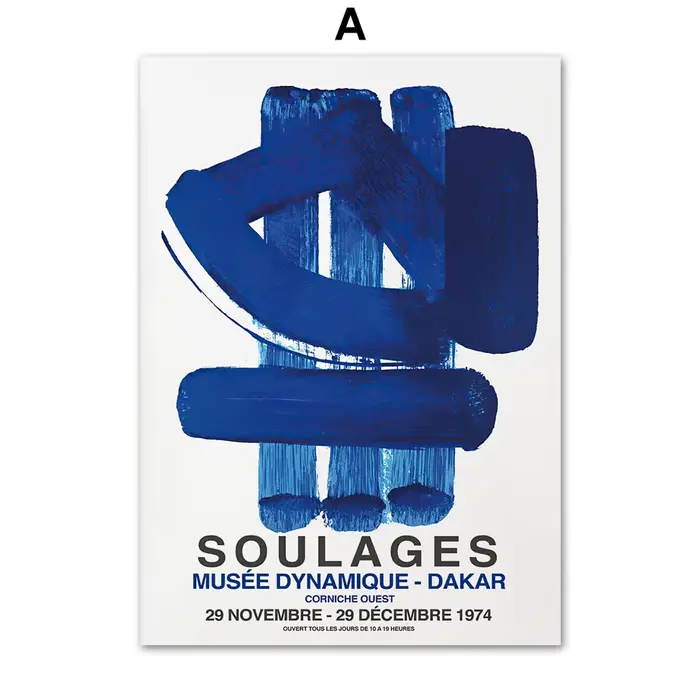 Toile abstraite Yves Klein Blue Soulages Circle, art mural, décoration nordique pour salon, affiche
