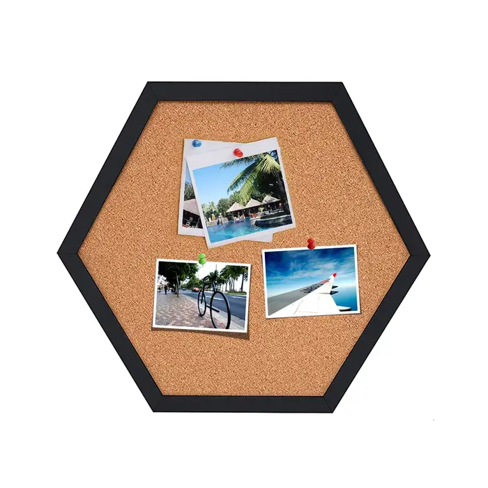 Panneau hexagonal en liège, nouveau Style, panneau à messages innovant, cadre en bois, carte postale