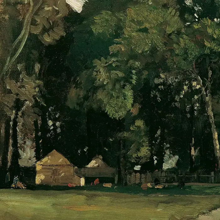 Affiches et imprimés de peinture à l'huile de paysage de ferme Vintage