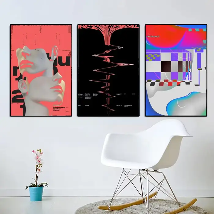 Affiche murale abstraite esthétique style romain, toile décorative tendance pour chambre, maison, café