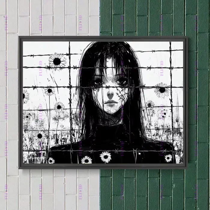 Peinture sur toile d'anime gothique sombre