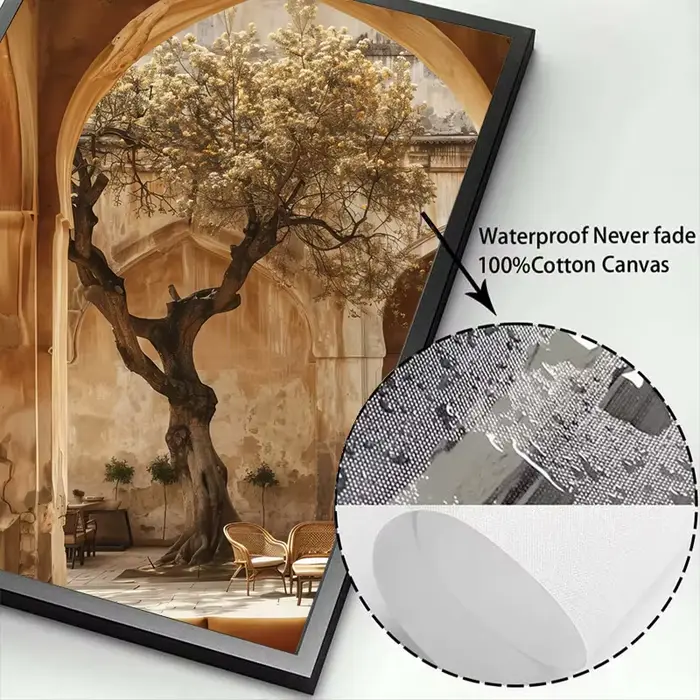Peinture sur toile avec Branches d'olivier
