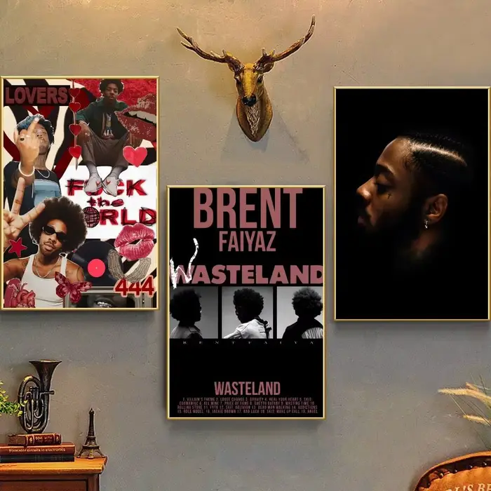 Affiche artistique Singer B-Brent F-Faiyaz avec impressions
