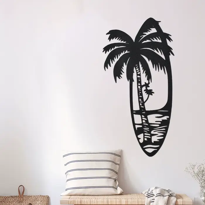 Décor artistique mural en métal noir