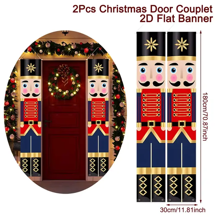 Bannière de porte Soldat Casse-Noisette, Décorations de Noël pour la maison, Ornements suspendus de 