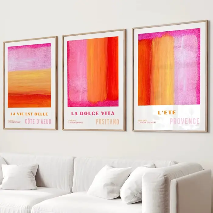 Affiche et imprimés abstraits rose Orange
