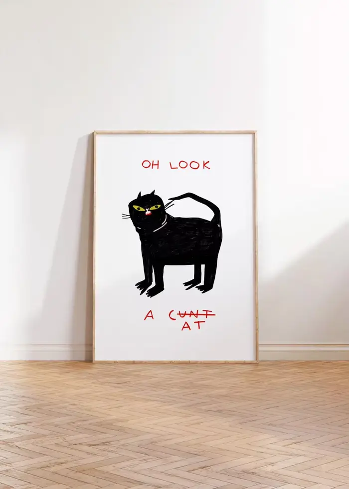 " Décor mural imprimé chat noir ludique et fantaisiste-affiche d'art humoristique et luxueuse pour a