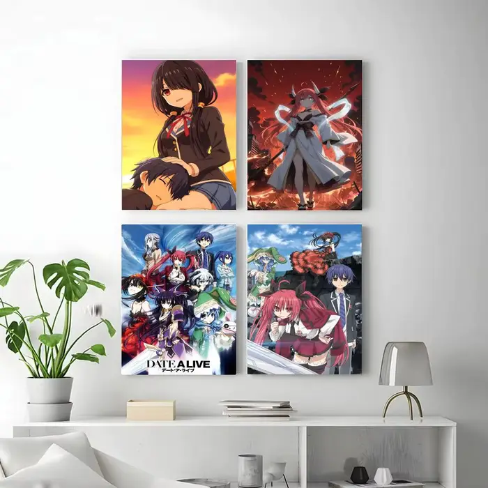 Affiche iconique d'anime romantique D-Date A Live, impression d'art mural, affiche décorative, décoration murale, décoration de la maison, cadeau, sans cadre