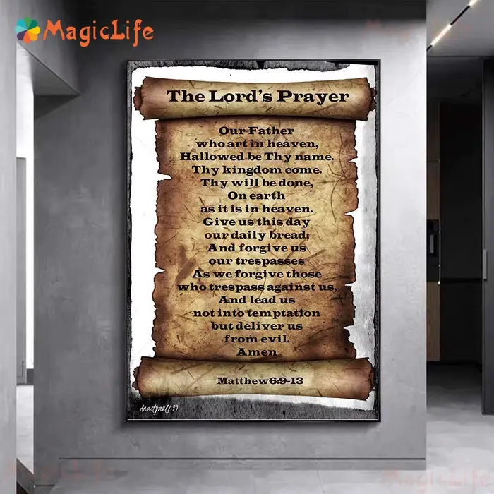 Impression d'affiche d'art de prière de la psaume 91. "Psalm 91" écriture mur Art toile peinture maison