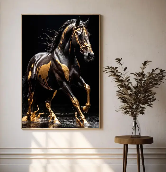 Affiches de photographie de cheval de course de prairie de faune moderne