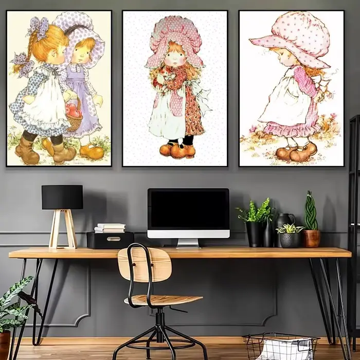 Dessin animé Sarah Kay affiche galerie décoration de la maison Stickers muraux salon chambre cadeaux