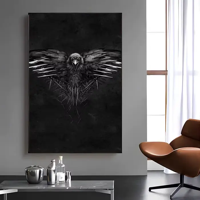 Peinture sur toile de la série télévisée G-game Of Thrones, calligraphie, art pour salle de bain, salon, décoration murale de la maison