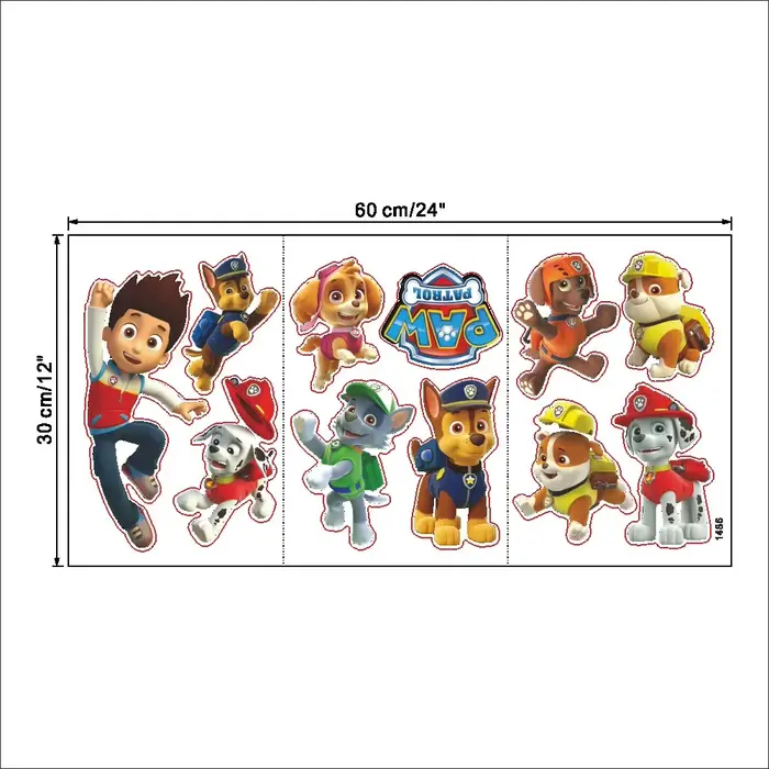 Autocollants muraux de dessin animé Pawed Patrol