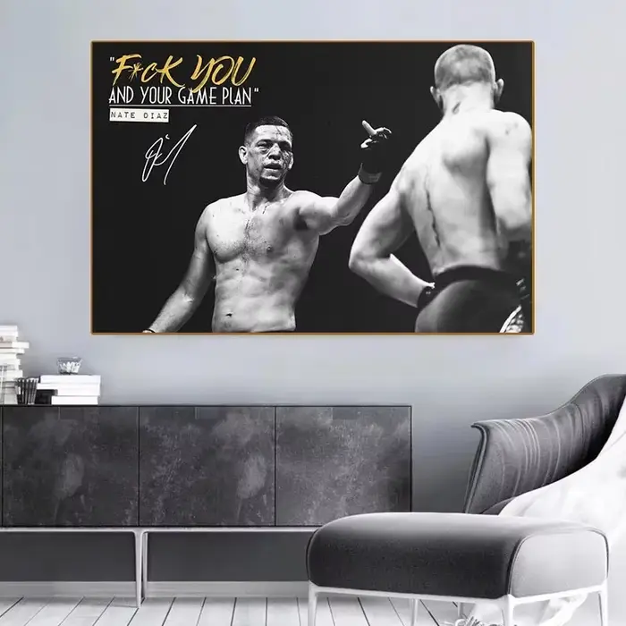 Affiche murale en toile HD avec image de la star de la boxe Nate Diaz