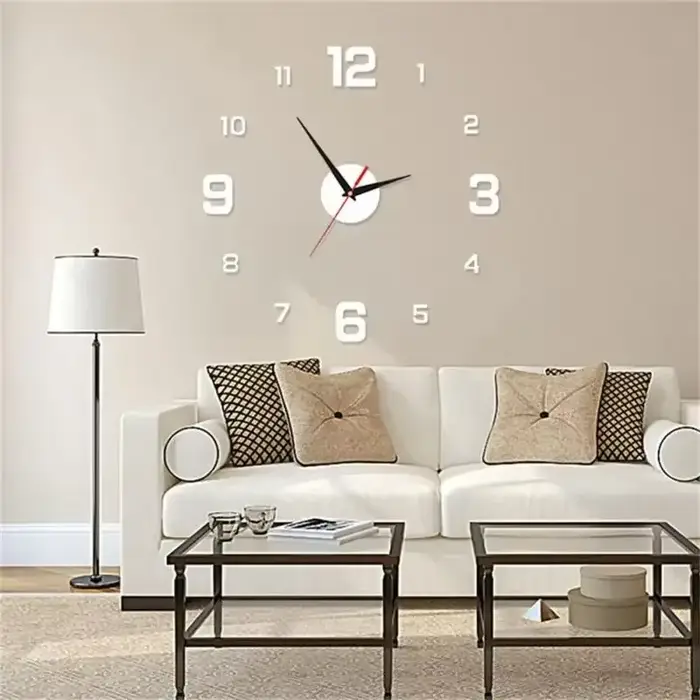 2024 horloge murale Design moderne grand 3D bricolage Quartz montre de mode acrylique miroir autocollant salon décorations pour la maison décor horloges