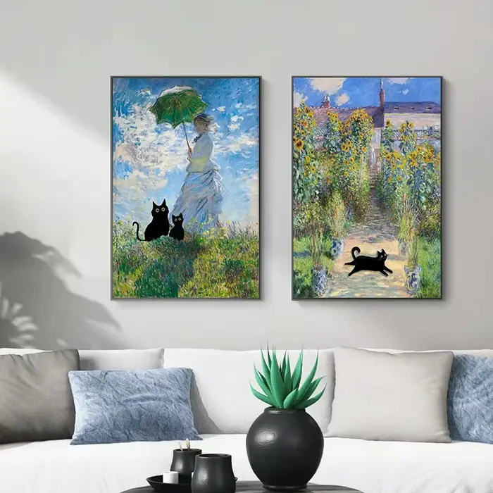 Chat noir drôle et mignon de Claude Monet