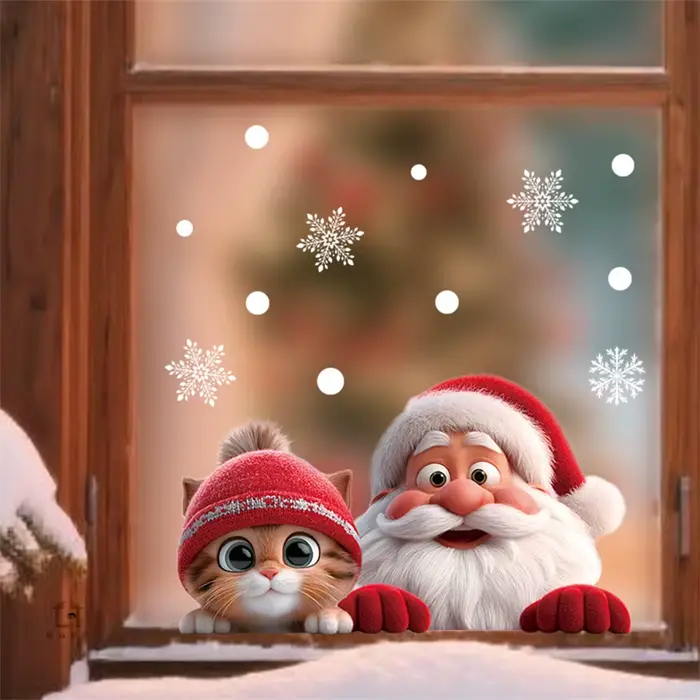 Autocollant en verre du père noël
